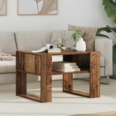 vidaXL Konferenčný stolík Staré drevo 66 x 53 x 45 cm Kompozitné drevo