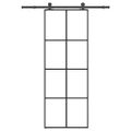 vidaXL Posuvné dvere s kovaním 76x205 cm ESG sklo a hliník