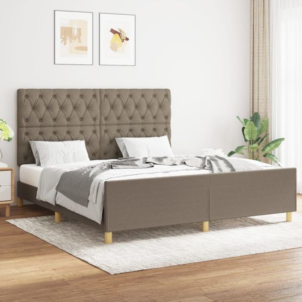 vidaXL Posteľ bez matracasivohnedá 160x200 cm látka