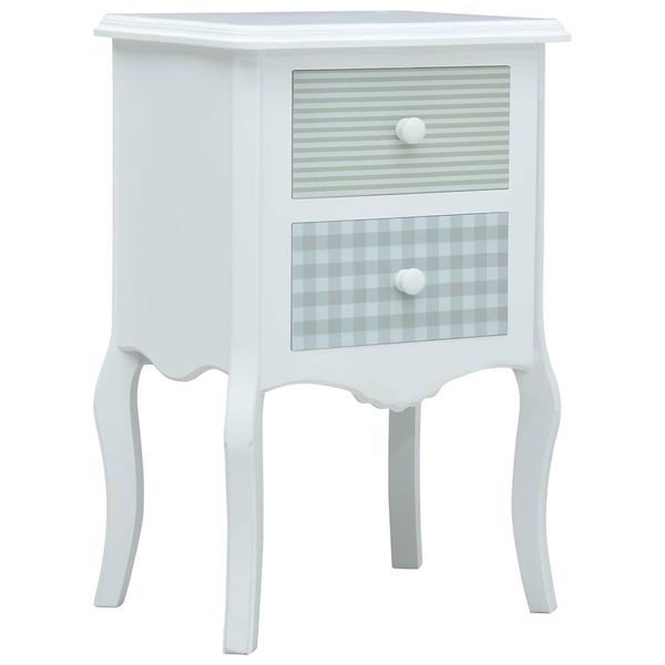 vidaXL Nočný stolík biely a sivý 43x32x65 cm MDF