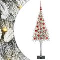 vidaXL Vianočný stromček s 150 LED-i Biela 120 cm PE a oceľ