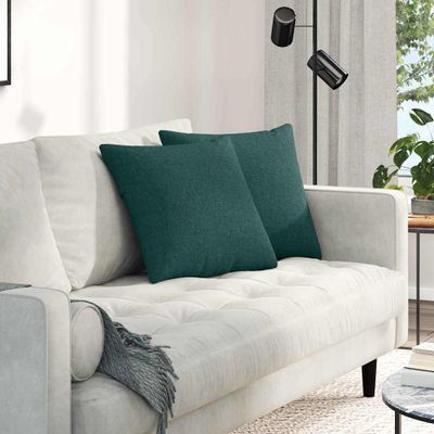 vidaXL Vankúše na pohovku 2 pcs Tmavozelená 45 x 45 cm látka