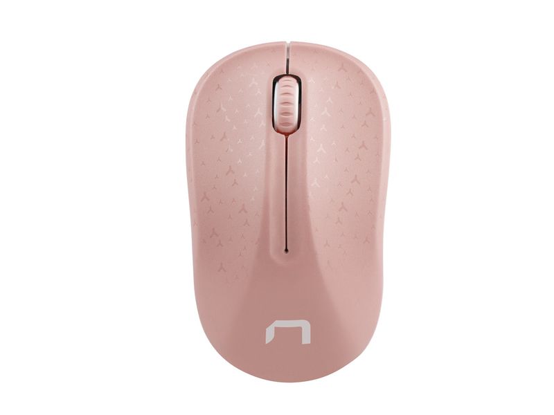 Natec optická myš TOUCAN/1600 DPI/Cestovná/Optická/1 600 DPI/Bezdrôtová USB/Biela-ružová