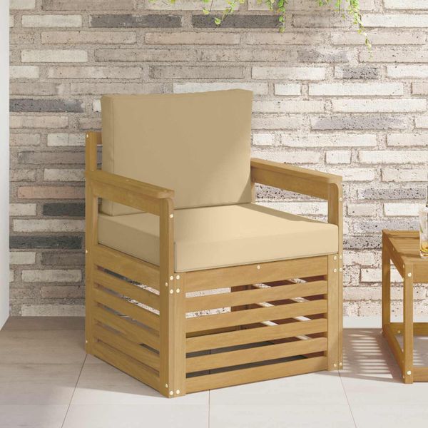 vidaXL 2 Kus Záhradná súprava gaučov Polyester Biela a béžová