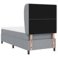 vidaXL Posteľ s pružinovým rámom Svetlosivá 90 x 200 cm látka