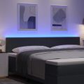 vidaXL LED hlavová doska Tmavo šedá 200 cm Kordúrová tkanina