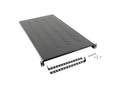 Lanberg 19'' pevná polica 1200 mm čierna (1u/483x910 mm max. nosnosť do 25 kg, 4bodová montáž)