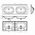 vidaXL Vstavané dvojité umývadlo biele 1205x460x145 mm SMC