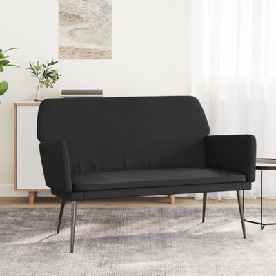 vidaXL Lavička čierna 108x79x79 cm zamat