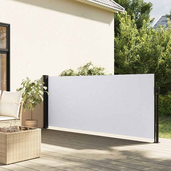 vidaXL Zaťahovacia bočná markíza, biela 117x300 cm