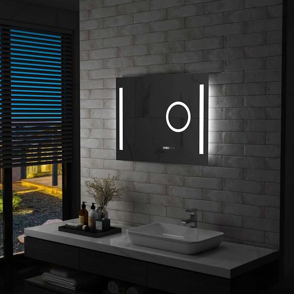 vidaXL Kúpeľňové nástenné zrkadlo s LED a dotykovým senzorom 80x60 cm