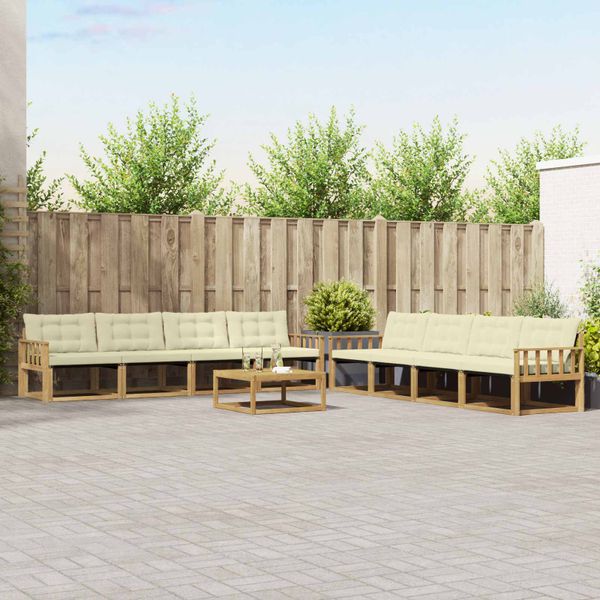 vidaXL Záhradná súprava gaučov 9 pcs Biela a krémová 79 x 79 x 37 cm