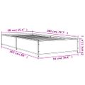 vidaXL Posteľný rám hnedý dub 90x200 cm kompozitné drevo a kov