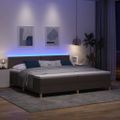 vidaXL LED box s pružinami s LED pásikmi Tmavohnedá 200 x 200 cm látka
