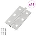 vidaXL Pánt Jednofarebný 12 ks Strieborná 58 x 35 x 1 mm Oceľ