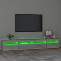 vidaXL TV skrinka s LED svetlami sivá sonoma 240x35x40 cm