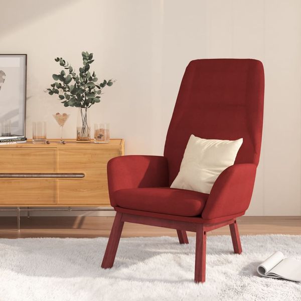 vidaXL Relaxačné kreslo vínovo-červené látkové