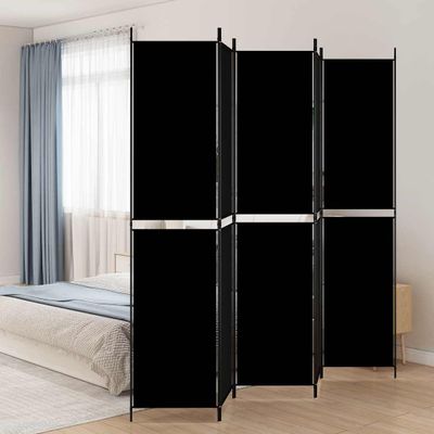 vidaXL 5-panelový paraván čierny 250x220 cm látkový