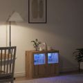 vidaXL LED komoda 2 ks 41 x 37 x 67 cm Kompozitné drevo Remeselný dub