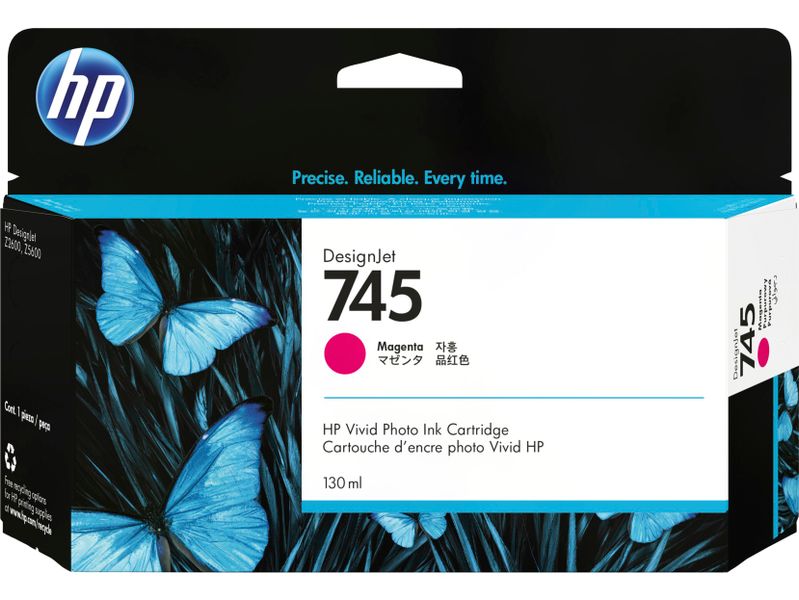 HP 745 atramentová náplň purpurová, F9J95A
