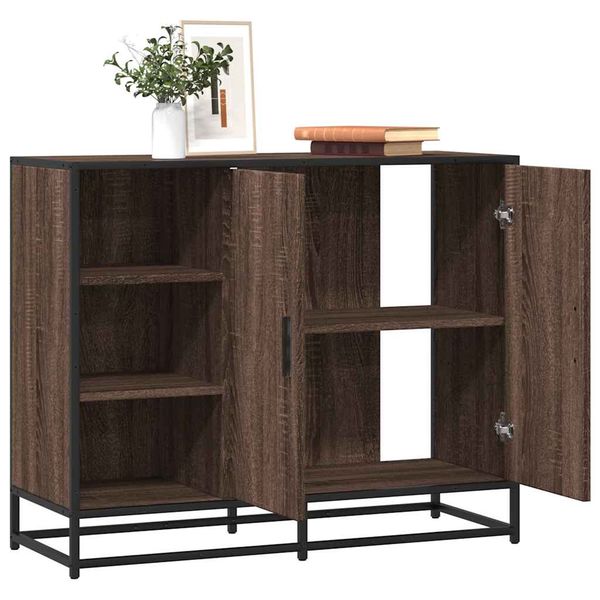 vidaXL Komoda hnedý dub 92x35x76 cm kompozitné drevo