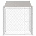 vidaXL Klietka pre psa s strechou Strieborná 200 x 200 x 258 cm