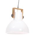 vidaXL Industriálna závesná lampa 25 W biela 40 cm okrúhla E27