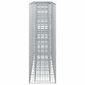 vidaXL Gabiónová vyvýšená posteľ 3 ks 250 x 50 x 150 cm Strieborná