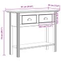 vidaXL Konzolový stolík BODO sivý 91x35x74 cm borovicový masív