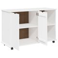 vidaXL Koliesková skriňa s kolesom Biela 100 x 39 x 65,5 cm