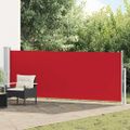 vidaXL Zaťahovacia bočná markíza na terasu 140x500 cm, červená