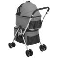 vidaXL 2-vrstvový skladací kočík pre psa sivý 83x48x97cm oxford. látka