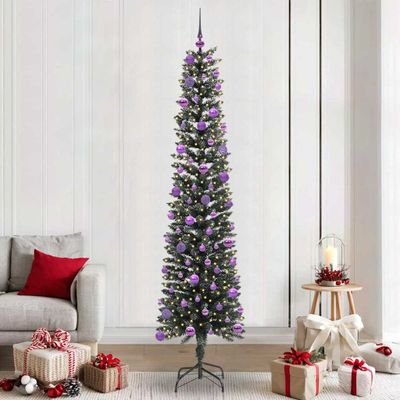 vidaXL Umelý vianočný stromček Zelená 240 cm PVC, plast a oceľ