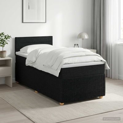 vidaXL Posteľ boxspring s matracom Čierna 90 x 200 cm Látka
