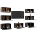 vidaXL TV skrinky 7 ks, sivé 30,5x30x60 cm, kompozitné drevo