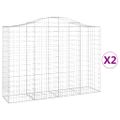 vidaXL Oblúkové gabionové koše 2 ks 200x50x140/160 cm pozink. železo