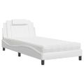 vidaXL Posteľ Viana s matracom biela 100x200 cm umelá koža