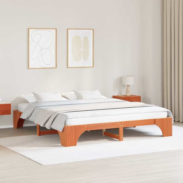 vidaXL Rám postele Včelí hnedý 180 x 200 cm Masívne borovicové drevo