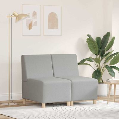 vidaXL Bezrúčková modulárna sofa jednotka 2 ks Oblá šedá látka