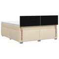 vidaXL Posteľ s boxspringom a matracom a LED Krémová 160 x 200 cm