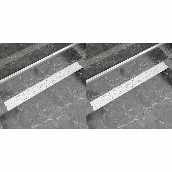 vidaXL Rovný sprchový odtok 2 ks s bublinkami 1030x140 mm nehrdzavejúca oceľ