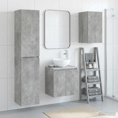 vidaXL Sada kúpeľňového nábytku 3 ks Betónovo sivá 33 x 34,5 x 160 cm