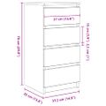 vidaXL Komoda biela 37,5x35x76 cm spracované drevo