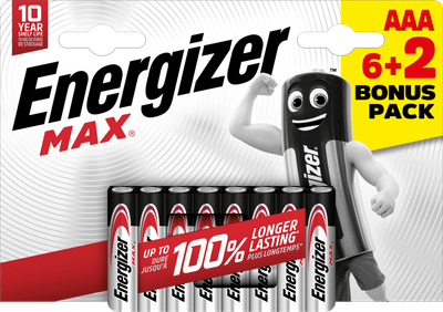 Energizer Max AAA alkalické batérie 8ks (6+2) E303326400