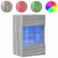 vidaXL Nástenné skrinky s LED osvetlením pre TV 2ks sivé sonoma 40x30x60,5cm