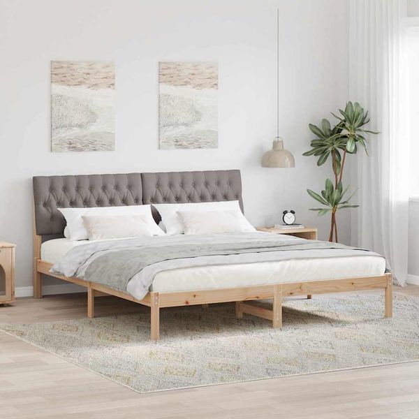 vidaXL Rám postele s čalúneným čelom Hnedá 180 x 200 cm
