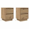 vidaXL Nočné skrinky s LED osvetlením 2 ks Dub Artisan 38x34x50 cm