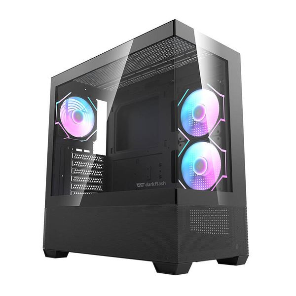 Počítačová skriňa Darkflash DS900 AIR (čierna) + 6 ventilátorov ARGB