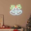 vidaXL Vianočná zvonček 144 LED Viacfarebný 57 x 47,5 cm PVC