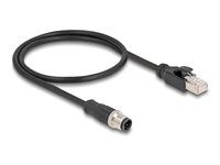 M12 adaptérový kábel D-kódovaný 4 pin samec do